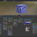 Blenderのシェーダーエディター画面を背景にした、ノード基礎完全解説のアイキャッチ画像。