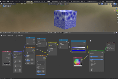 Blenderのシェーダーエディター画面を背景にした、ノード基礎完全解説のアイキャッチ画像。